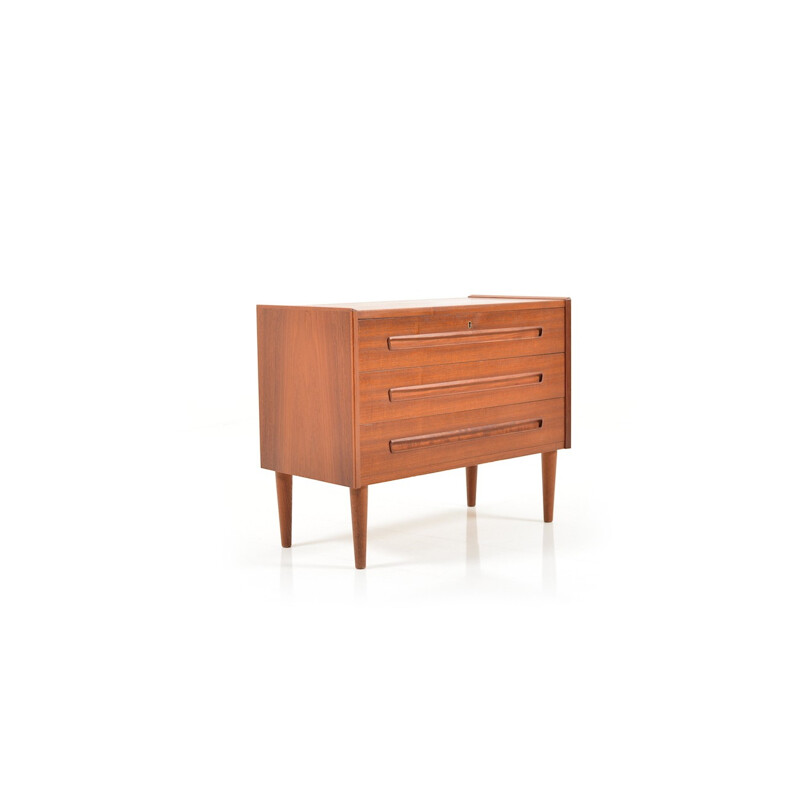 Little Danish teak chest of drawers with three big drawers - 1960s