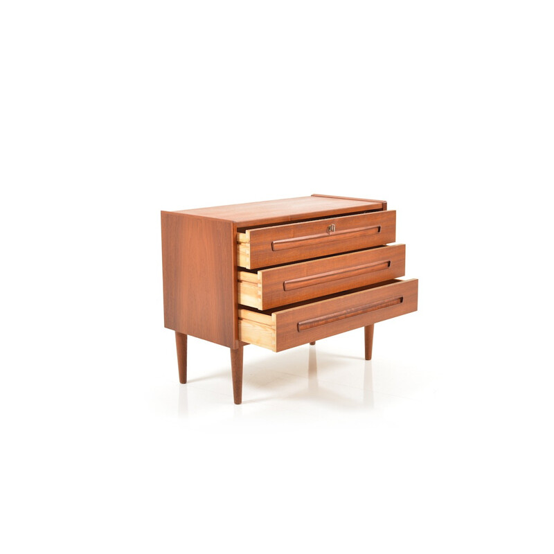 Little Danish teak chest of drawers with three big drawers - 1960s