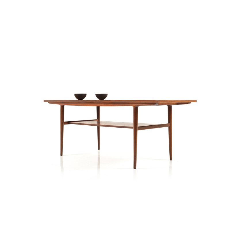 Danish teak table with double tray - 1960s