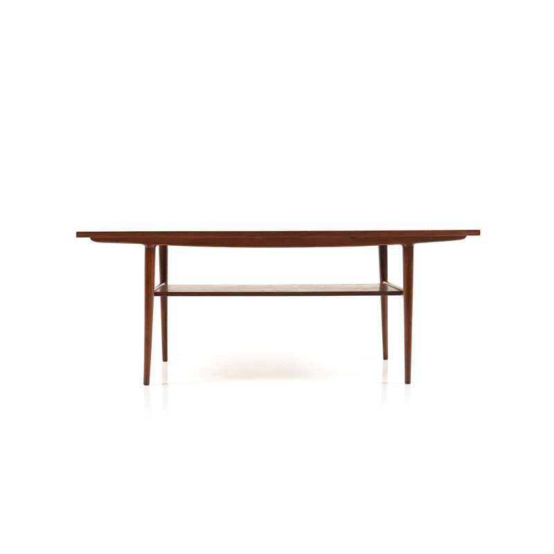 Danish teak table with double tray - 1960s