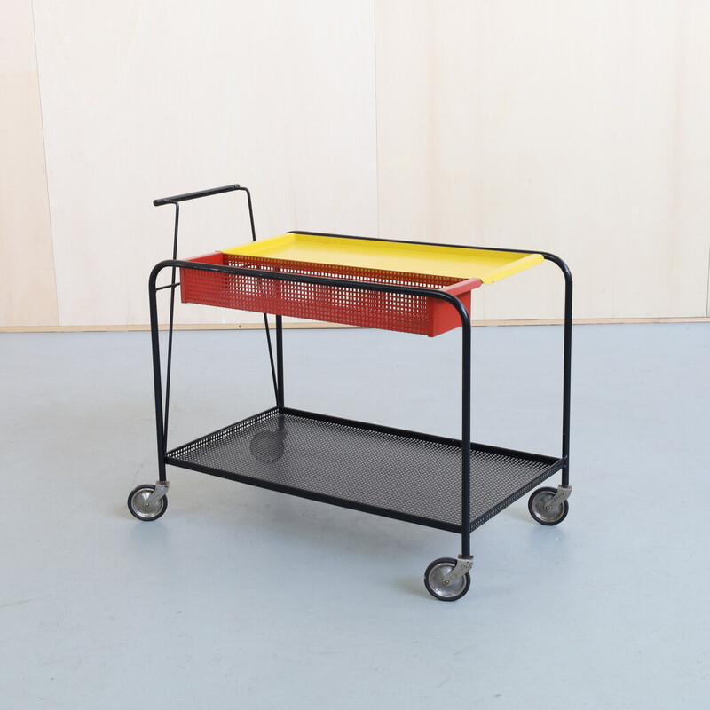 Vintage serving trolley by Mathieu Matégot for Artimeta, 1960