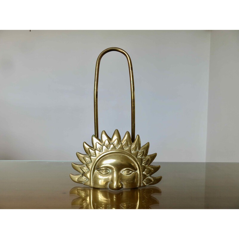 Vintage brass magazine rack, France 1970