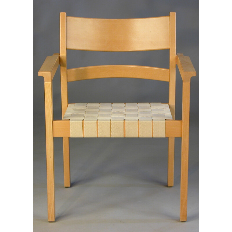 Beige chair in beech by Hans J. Wegner for Frederecia Møbelfabrik - 1980s