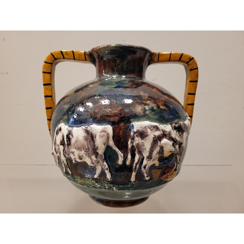 Vintage Breton vase by Géo Martel, France