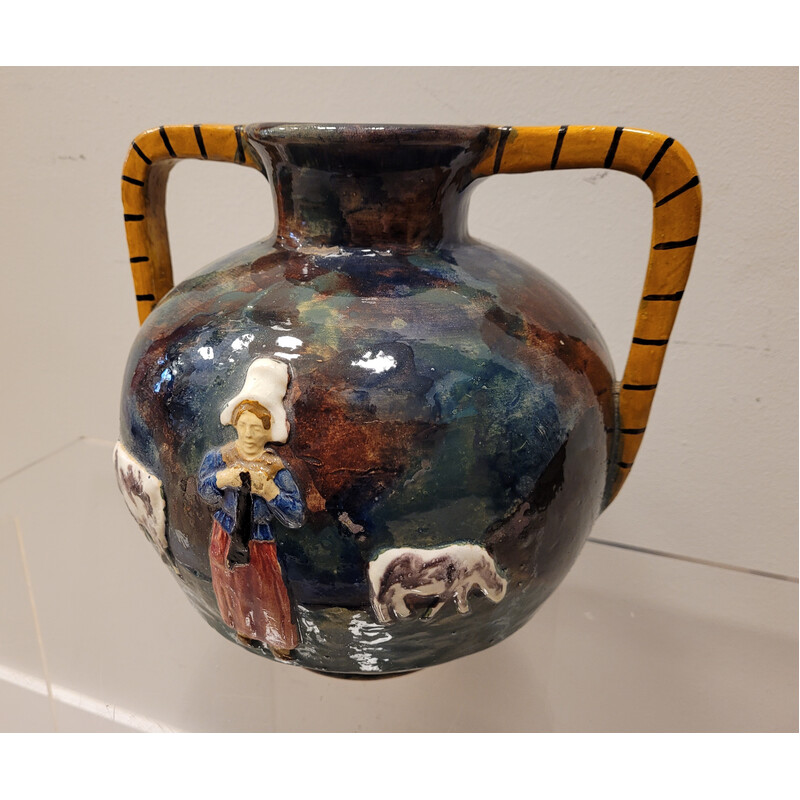 Vintage Breton vase de Géo Martel, França