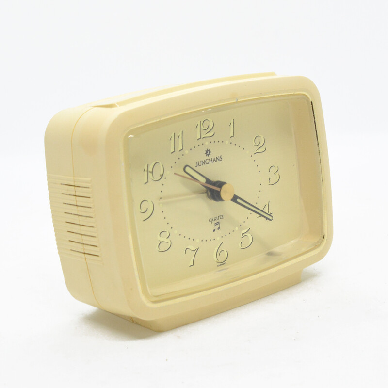 Vintage plastic alarm clock, Germany 1980