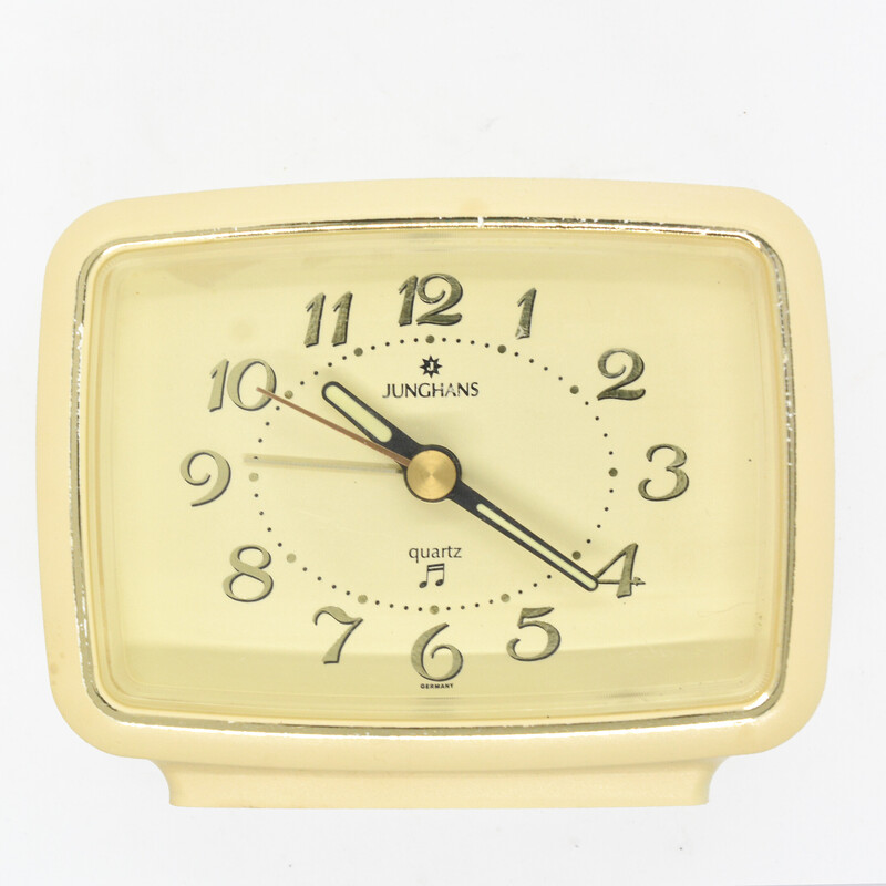 Reloj despertador vintage de plástico, Alemania 1980