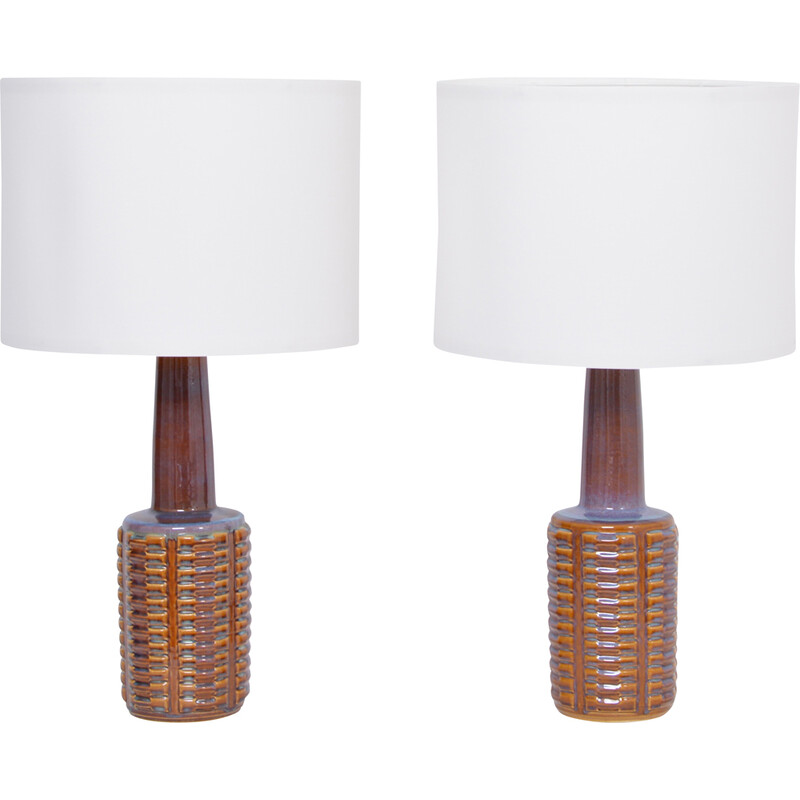 Paire de lampes vintage en céramique modèle 1023 par Einar Johansen pour Soholm