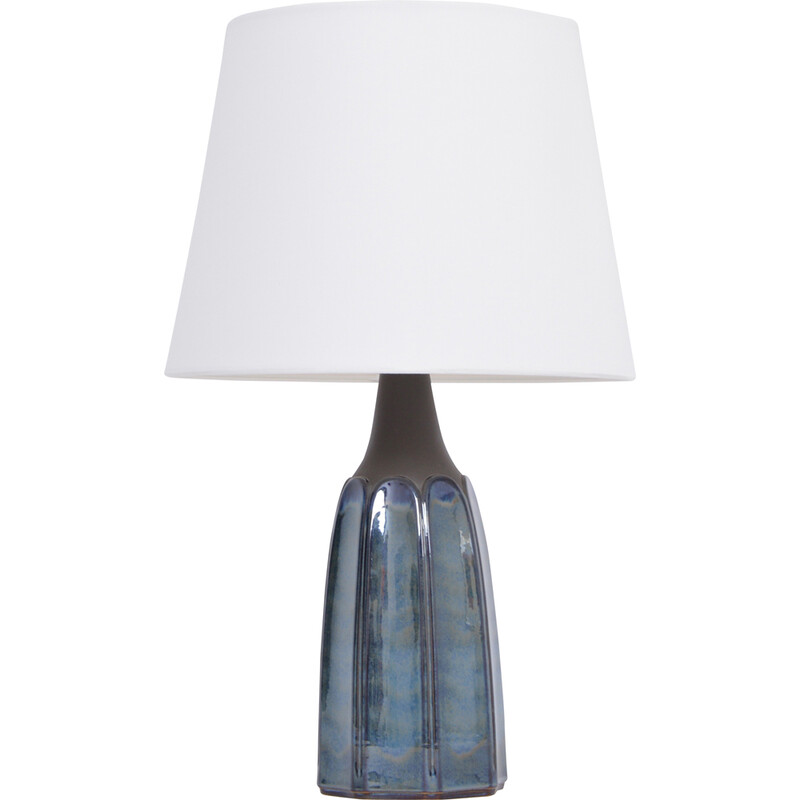 Lampada da tavolo vintage in gres blu modello 1042 di Einar Johansen per Søholm