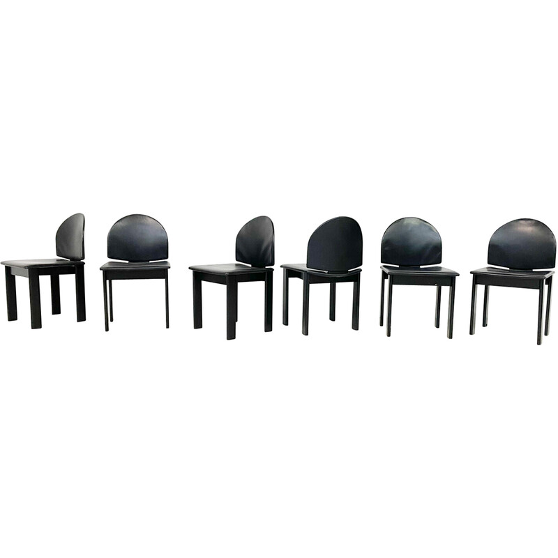 Mid-Century Modern Set of 6 Chairs For Mobil Girgi, Italy, 1970s