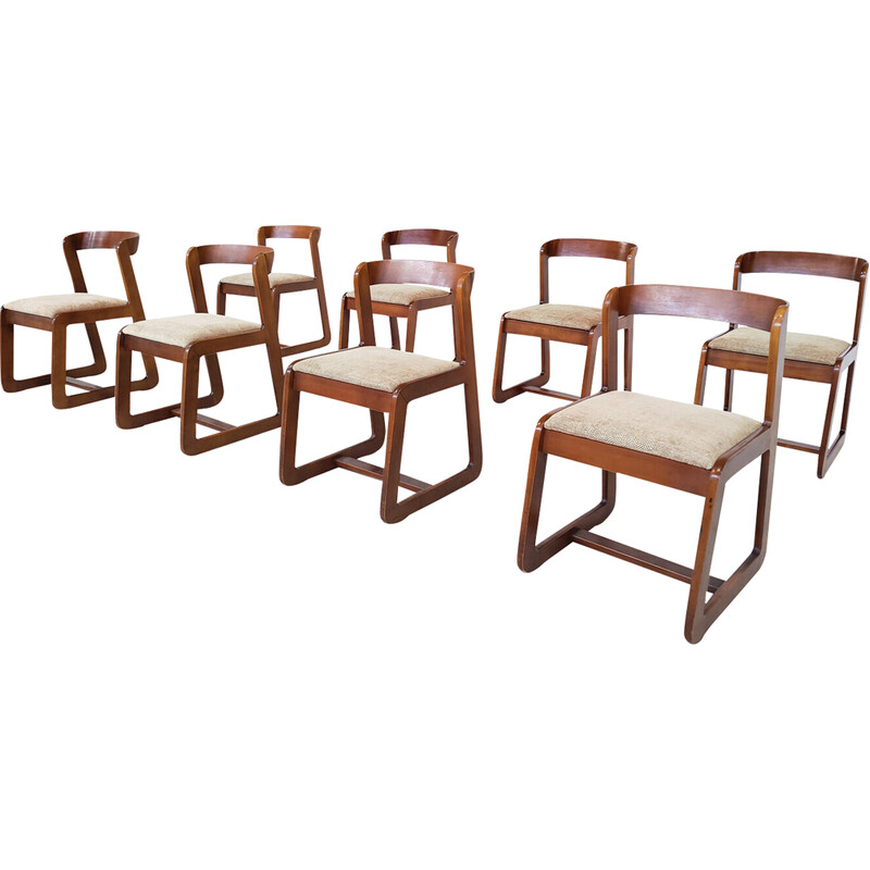 Ensemble de 8 chaises vintage par Mario Sabot, Italie 1970