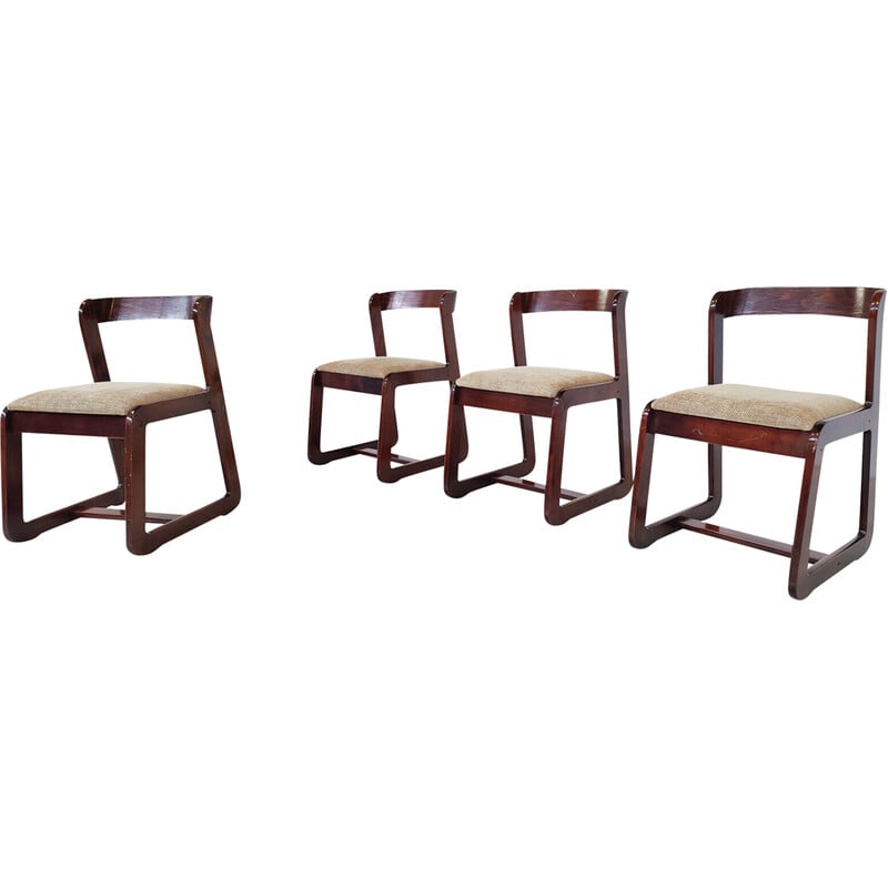 Ensemble de 4 chaises vintage par Mario Sabot, Italie 1970