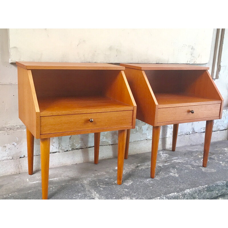 Danish teak night stand - 1960s