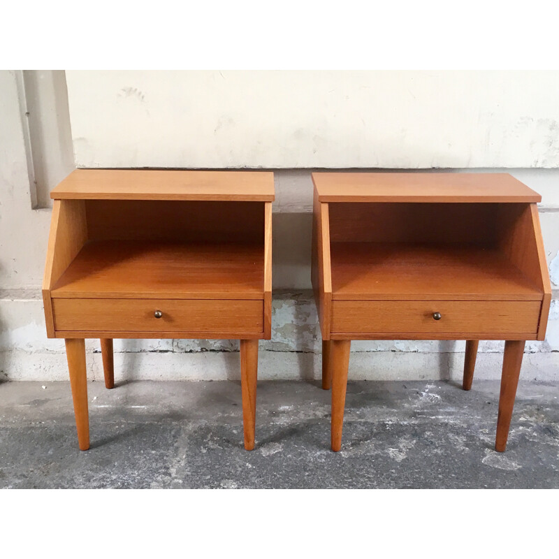 Danish teak night stand - 1960s