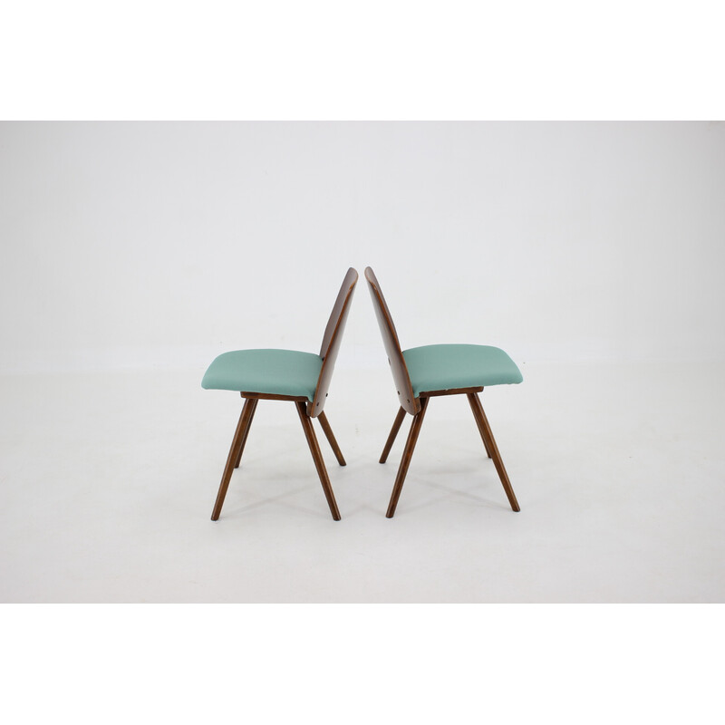 Set of 4 vintage dining chairs in wood by Frantisek Jirak, Czechoslovakia 1960