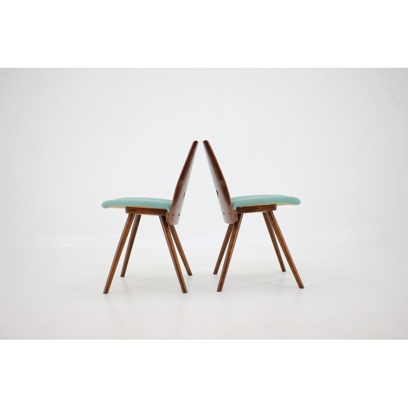 Conjunto de 4 cadeiras de jantar vintage em madeira de Frantisek Jirak, Checoslováquia 1960