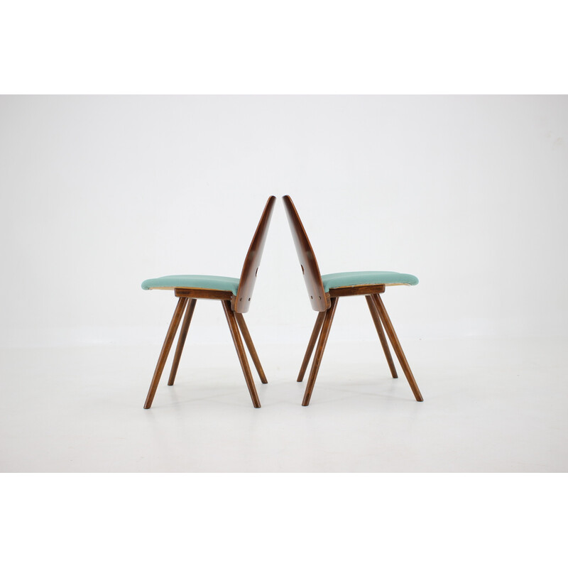 Set of 4 vintage dining chairs in wood by Frantisek Jirak, Czechoslovakia 1960