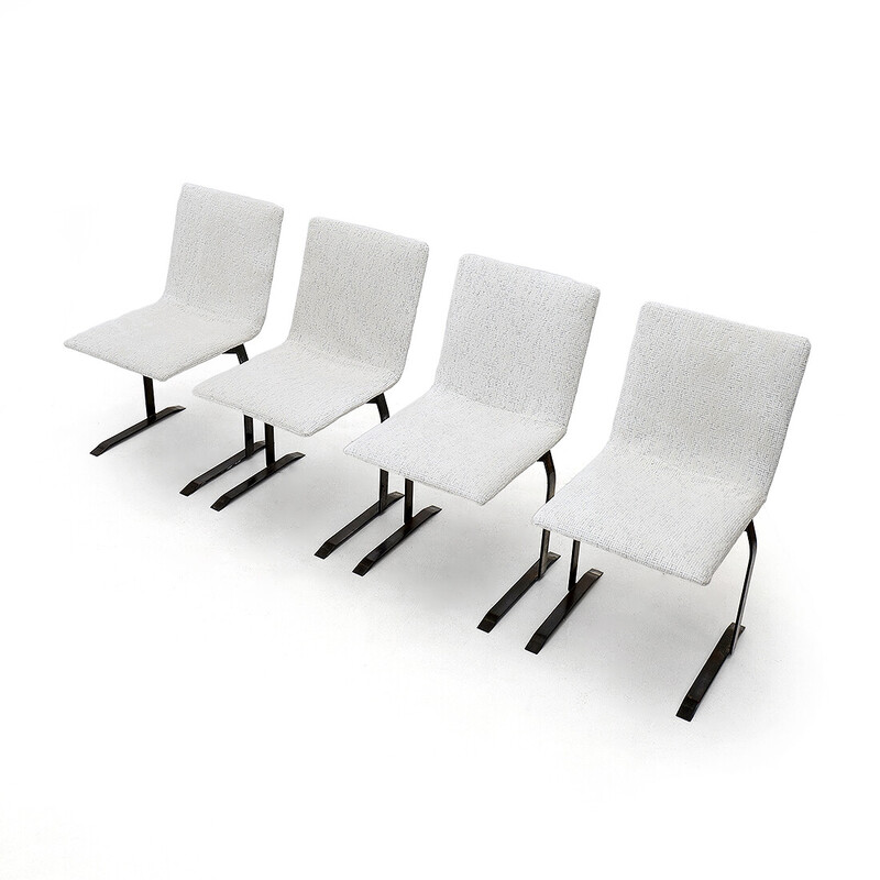 Ensemble de 4 chaises vintage "Inlay" par Giovanni Offredii pour Saporiti, 1970