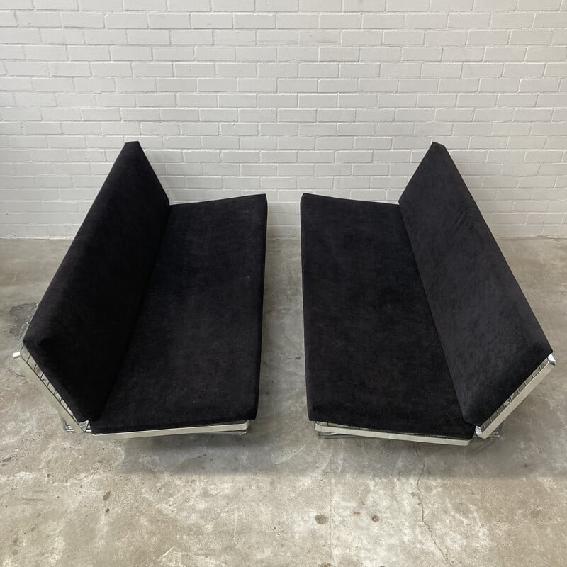 Pair of vintage ''moment'' sofa in fabric by Niels Gammelgaard for Ikea, 1980