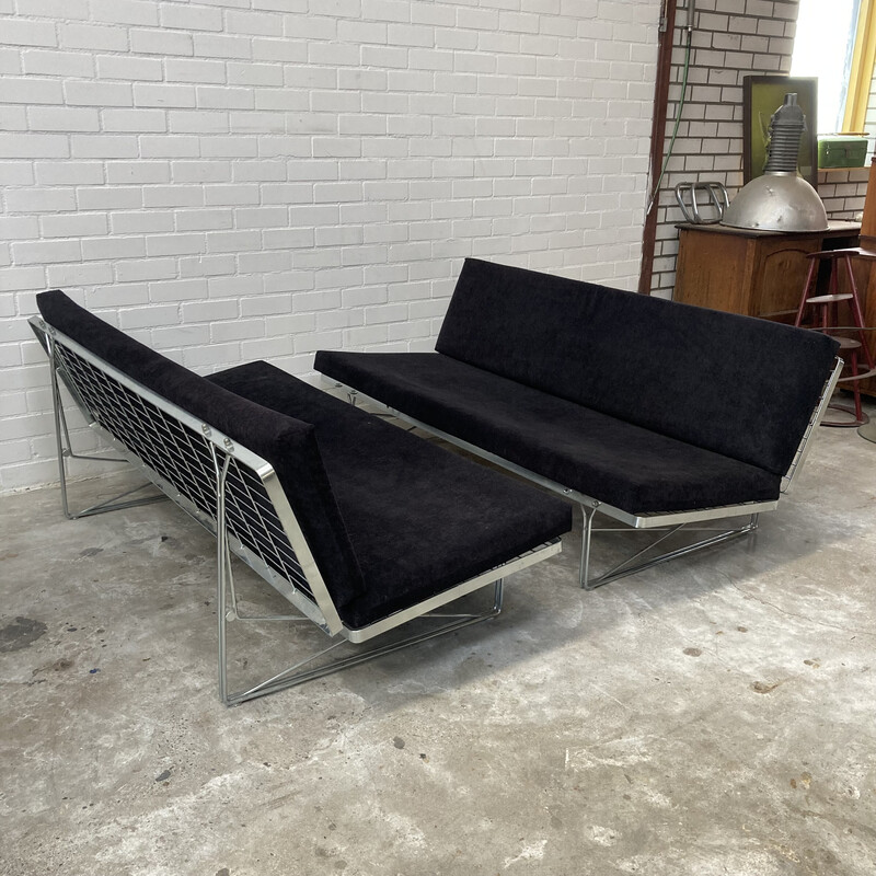 Pair of vintage ''moment'' sofa in fabric by Niels Gammelgaard for Ikea, 1980