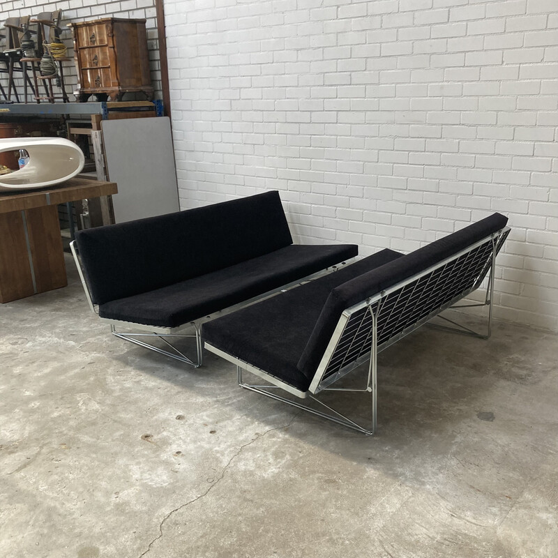 Pair of vintage ''moment'' sofa in fabric by Niels Gammelgaard for Ikea, 1980