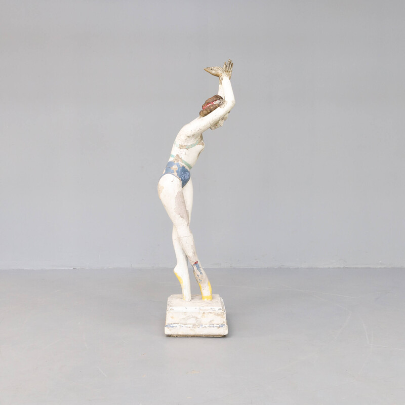 Estatua vintage de bailarina en hormigón, 1970