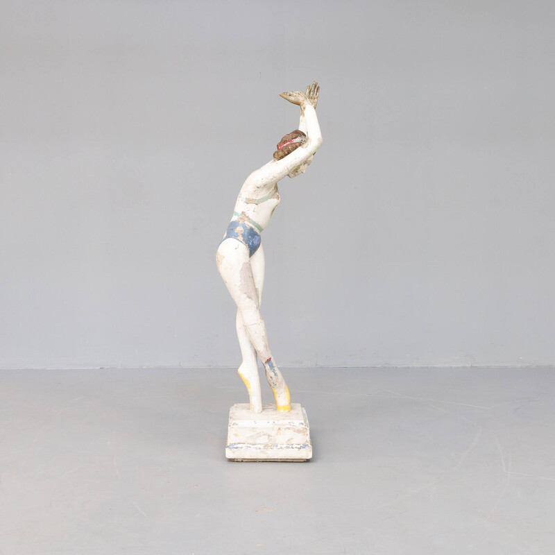 Statua vintage di ballerina in cemento, 1970