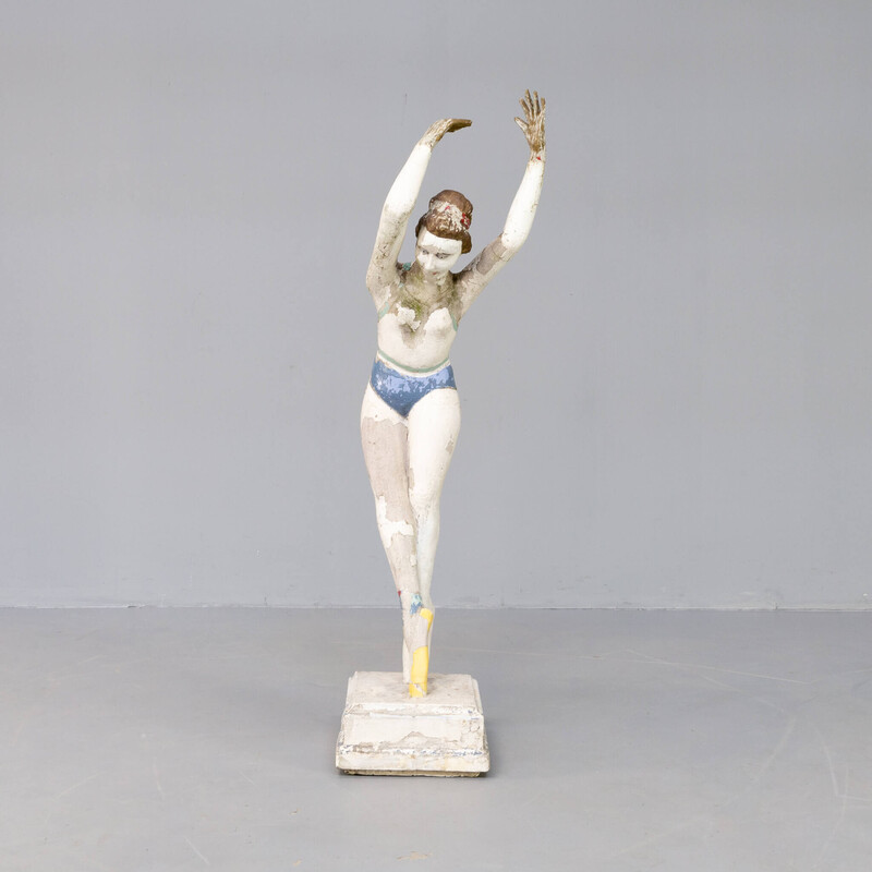 Estátua de bailarina Vintage em betão, 1970