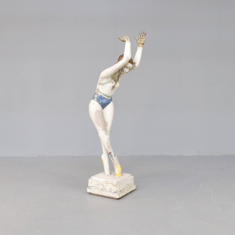 Statua vintage di ballerina in cemento, 1970