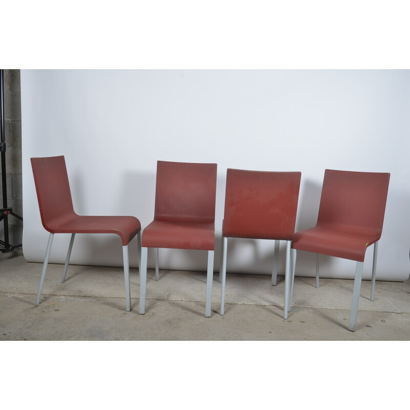 Satz von 4 Vintage-Stühlen aus Kunststoff und Aluminium von Maarten Van Severen für Vitra