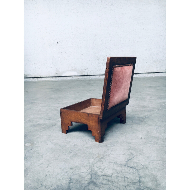 Tabouret vintage en bois de bouleau, Pays-Bas 1920