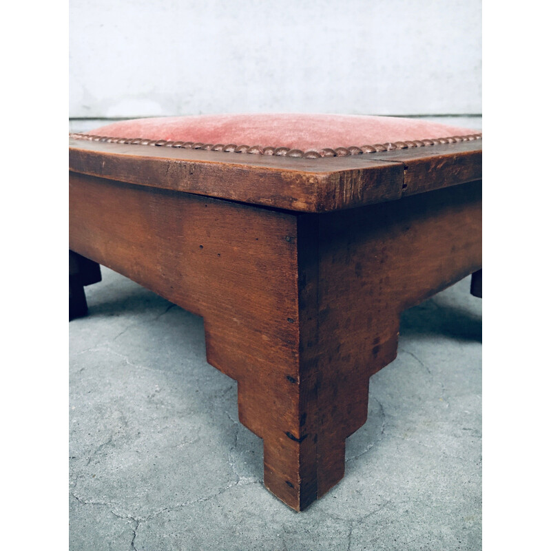 Tabouret vintage en bois de bouleau, Pays-Bas 1920