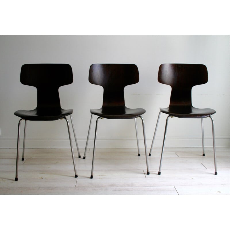 Set of 3 3103 chairs by Arne Jacobsen for Fritz Hansen - 1950s