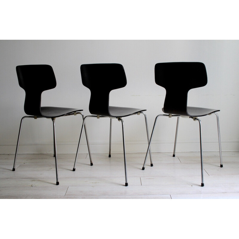 Set of 3 3103 chairs by Arne Jacobsen for Fritz Hansen - 1950s