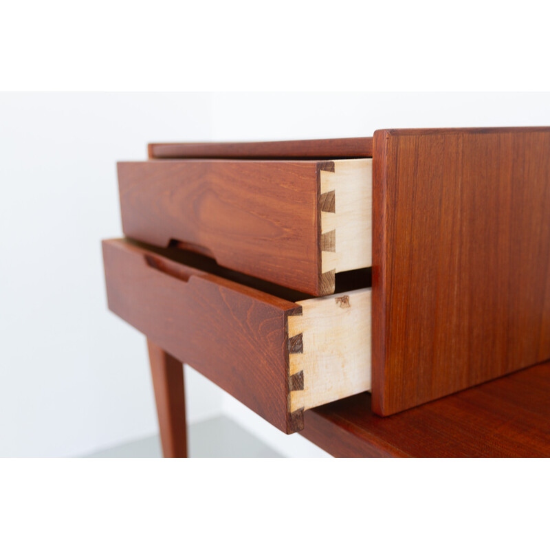 Set of vintage bench, mirror and drawers in teak by Kai Kristiansen for Aksel Kjersgaard, Denmark 1960