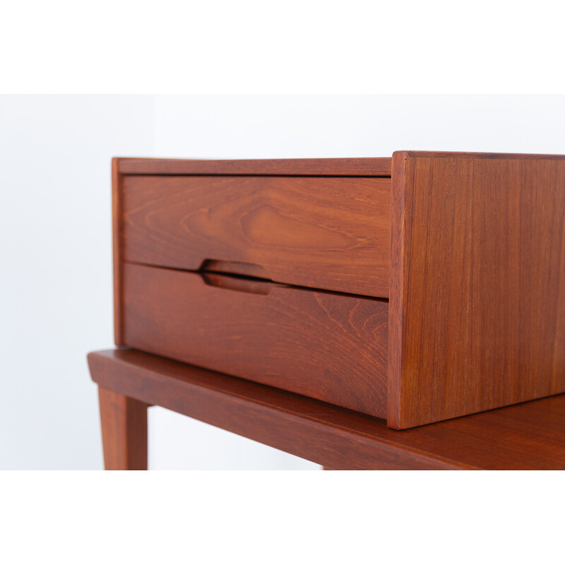 Set of vintage bench, mirror and drawers in teak by Kai Kristiansen for Aksel Kjersgaard, Denmark 1960