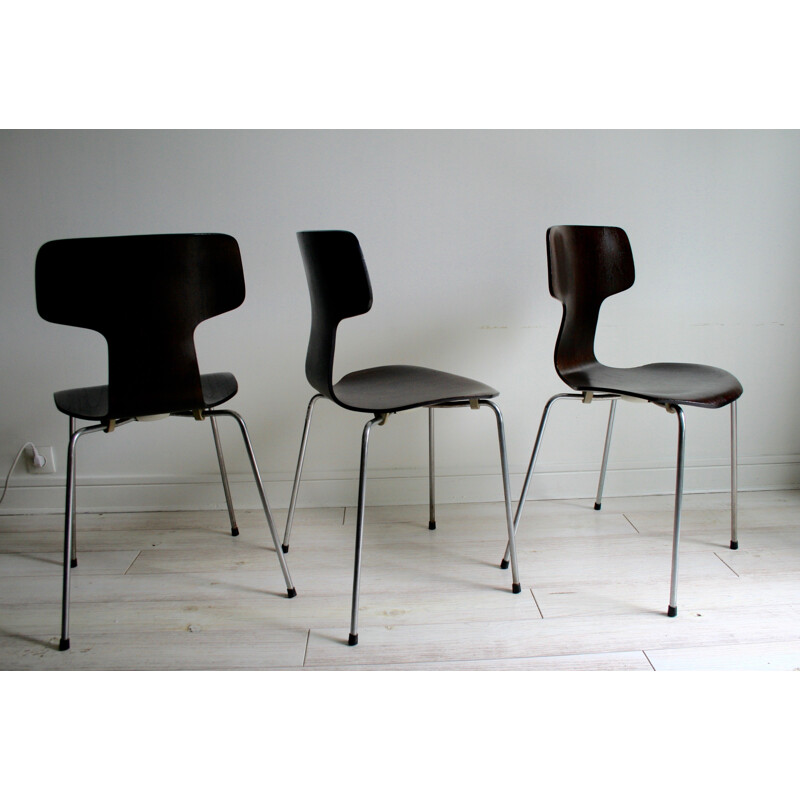 Set of 3 3103 chairs by Arne Jacobsen for Fritz Hansen - 1950s