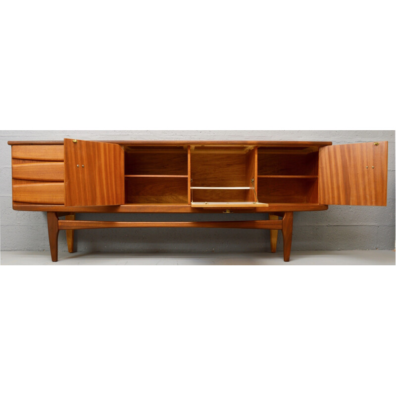 Mid-Century Long pale Teak Sideboard - 1960s