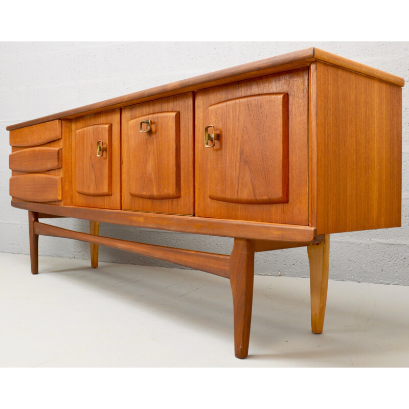 Mid-Century Long pale Teak Sideboard - 1960s