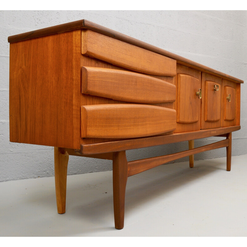 Mid-Century Long pale Teak Sideboard - 1960s