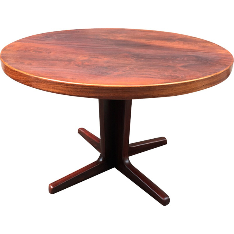 Extendable round dining table in rosewood and mahogany - 1960s