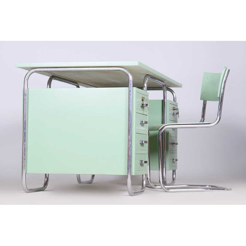Escritorio y silla vintage Bauhaus de Thonet, Chequia años 30