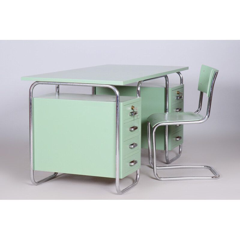 Bauhaus-Schreibtisch und -Stuhl von Thonet, Tschechische Republik 1930er Jahre