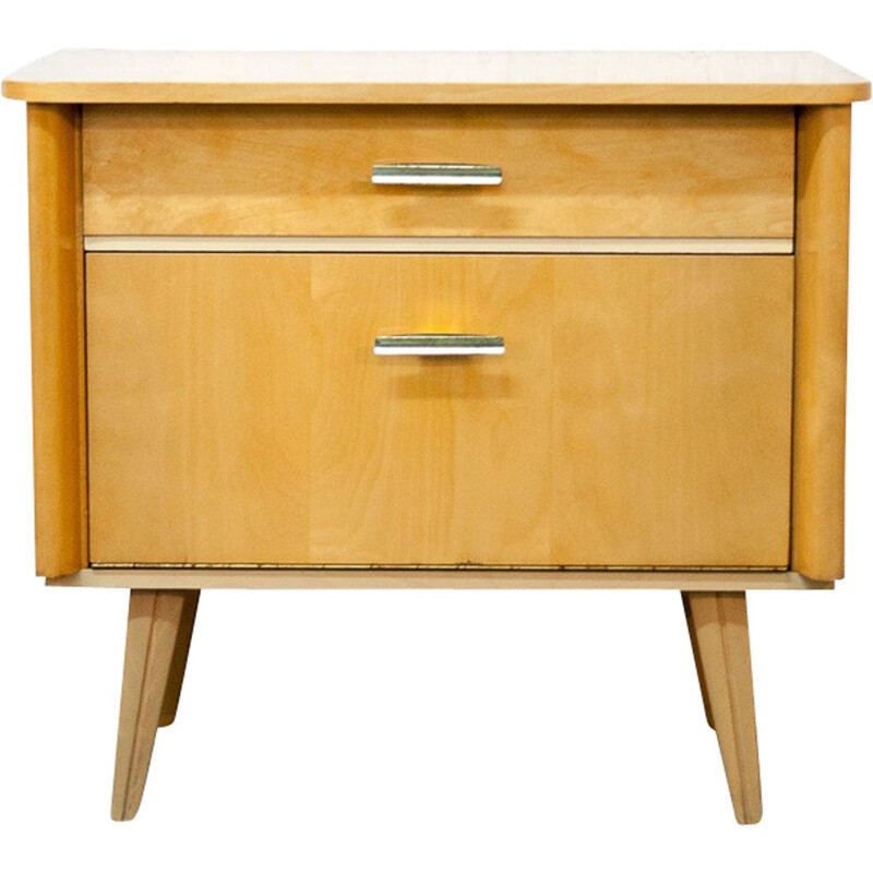 Vintage bedside table with slanted legs - 1960s