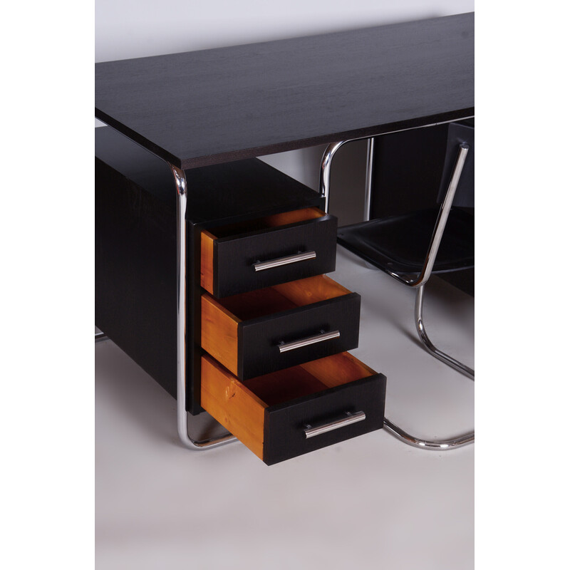 Vintage Bauhaus writing desk and chair by R. Slezak, Czechia 1930s