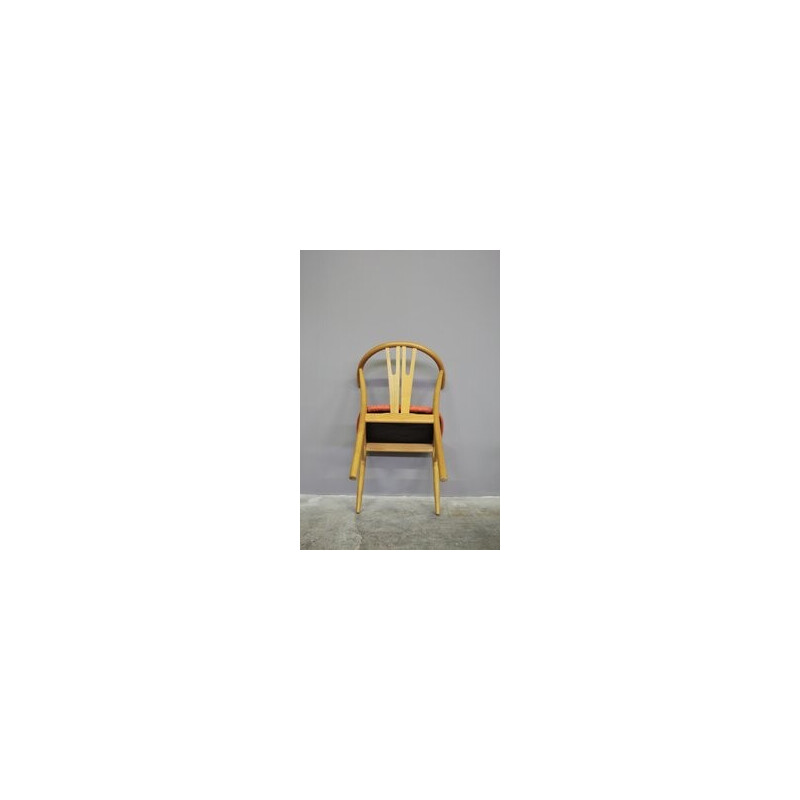 Ensemble de 11 chaises vintage en bois de chêne et bois courbé, 1990