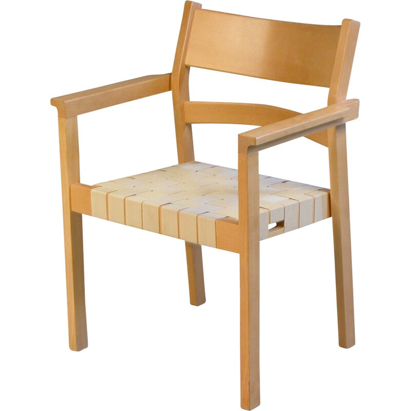 Beige chair in beech by Hans J. Wegner for Frederecia Møbelfabrik - 1980s