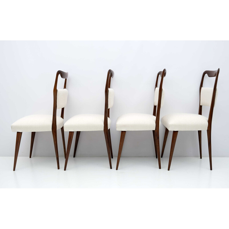Set of 8 mid-century Italian dinning chairs by Vittorio Dassi, 1950s