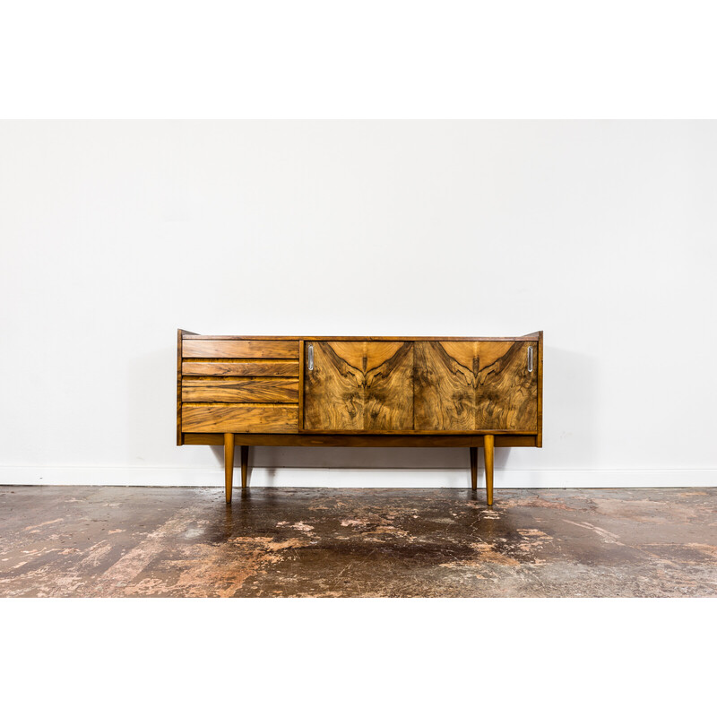 Mid-century walnut sideboard, Poland 1960s