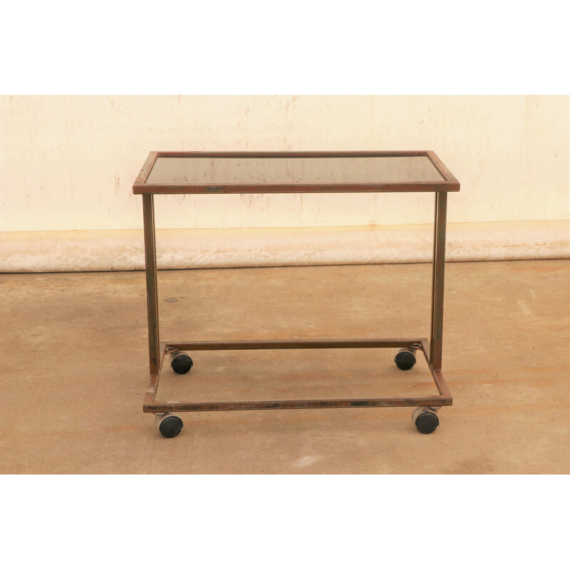 Vintage Czechoslovak industrial serving trolley on wheels, 1970s